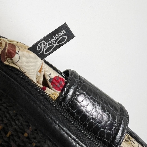 Brighton Black Woven Straw Satchel Shoulder Bag - Picture 10 of 10